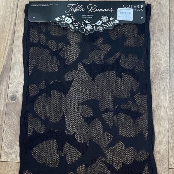Coterie Studio Halloween Bats Spooky Addition Table Runner 14in x 70in - Picture 1 of 4